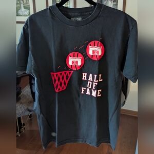 Hall of Fame Black T-Shirt with Red Graphics